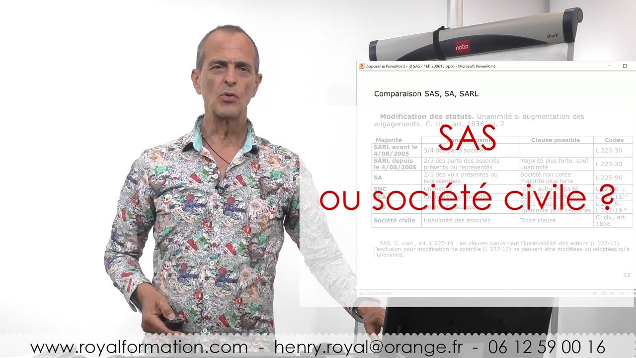 Comparaison sas ou sci, avantages et inconvénient, Royal Formation